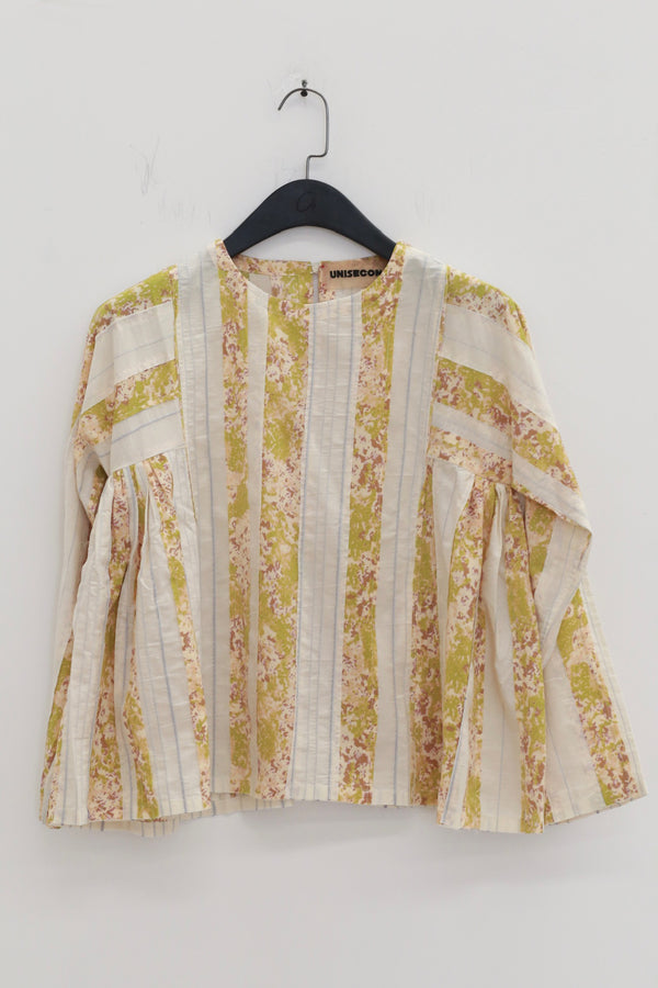 UNISECON 25 Autumn and Winter Splicing Round Neck Top USC-U12W36-white/green